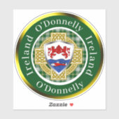 Sticker O'Donnelly Bouclier irlandais/Croix celtique perso (Feuille)