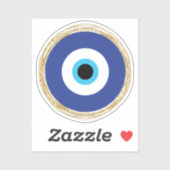 Sticker Oeil bleu et or doux (Feuille)