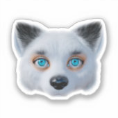 Sticker Oeil bleu renard argenté classique (Recto)