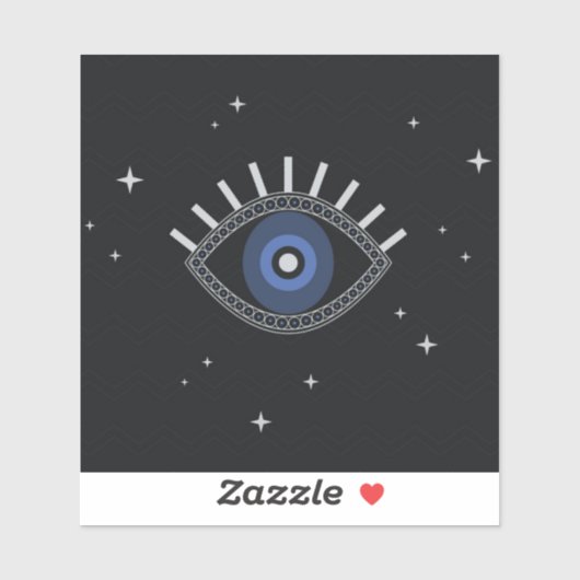 Sticker Oeil bleu talisman oeil diabolique (Feuille)