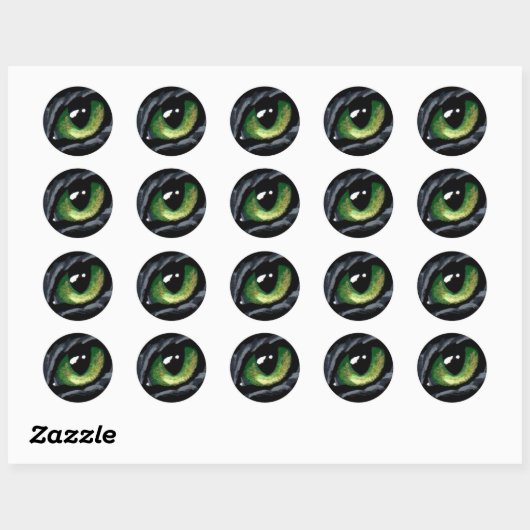 Sticker "Oeil de chat : Vert" (Feuille)