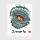 Sticker Œil de prédateur reptile primal (Feuille)