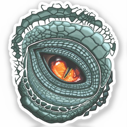 Sticker Œil de prédateur reptile primal (Recto)