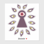Sticker Oeil d'espionnage paranoïaque (Feuille)