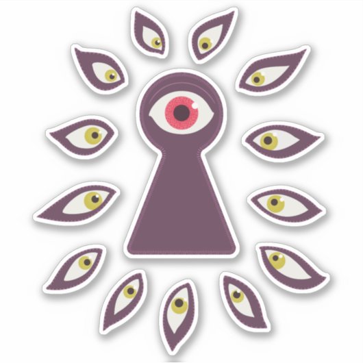Sticker Oeil d'espionnage paranoïaque (Devant)