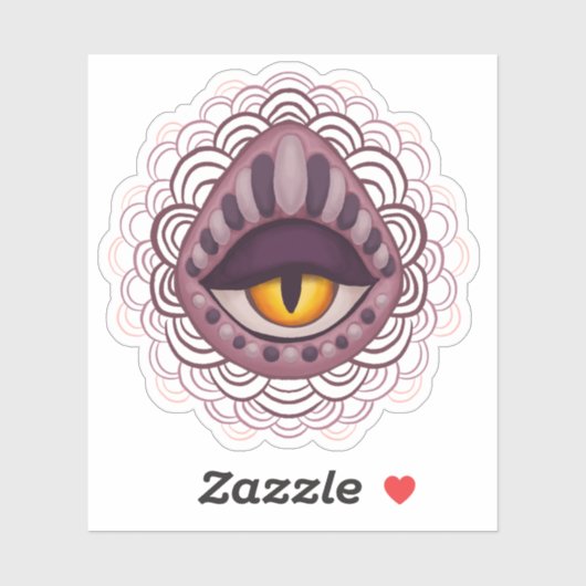 Sticker Oeil Éffrayant bizarre bizarre (Feuille)