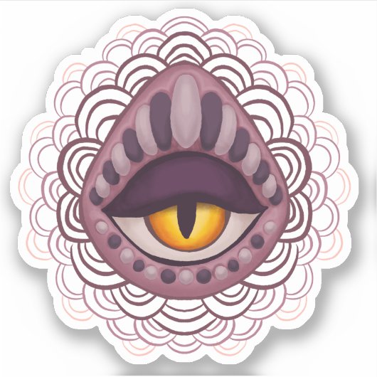 Sticker Oeil Éffrayant bizarre bizarre (Devant)