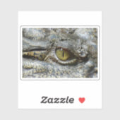 Sticker Oeil jaune effrayant de crocodile (Feuille)