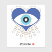 Sticker Oeil mal grec du coeur (Feuille)