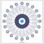 Sticker Œil Maléfique Motif Mandala Bohème Méditerranéen (Feuille)