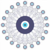 Sticker Œil Maléfique Motif Mandala Bohème Méditerranéen (Devant)