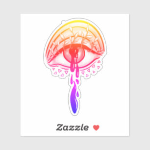 Sticker Oeil psychédélique Pastel Goth Esthétique