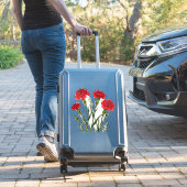 Sticker Œillets Rouges Vibrants Avec Tiges Vertes (Valise Insitu)