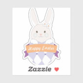 Sticker Oeuf de Pâques. Lapin de Pâques.Joyeux Pâques (Feuille)