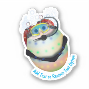 Sticker Œuf de Pâques Plongée sous-marine