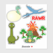 Sticker OEuf d'oiseau de l'île du volcan de dinosaure (Feuille)