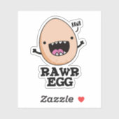 Sticker Oeuf Rawg Funny Roaring Pun Oeuf Raw (Feuille)