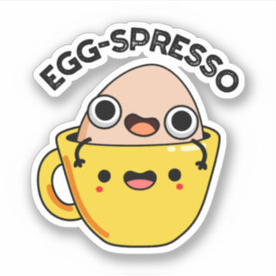 Sticker Oeuf spresso Drôle Oeuf Coffee Pun