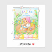 Sticker OEufs conçus en couleur de Pâques. (Feuille)