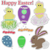 Sticker Oeufs de lapin de Pâques Laser Coupe Vinyl (Devant)