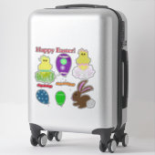 Sticker Oeufs de lapin de Pâques Laser Coupe Vinyl (Sur valise)