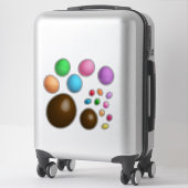 Sticker Oeufs de Pâques multicolores et haricots (Sur valise)