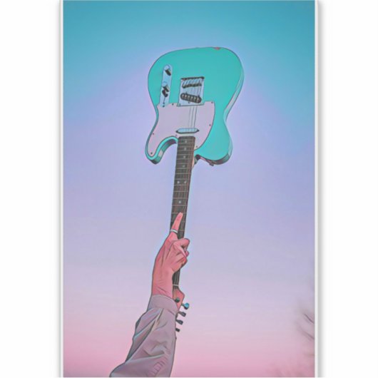 Sticker OEuvre classique de guitare (Devant)