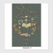 Sticker OEuvre d'amoureux du livre (Feuille)