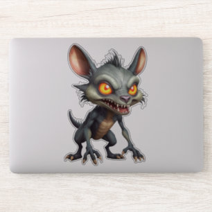 Sticker Œuvre d'art de Chupacabra féroce à fourrure hériss