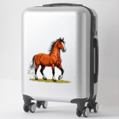 Sticker 🐎 Œuvre d'art de l'étalon rustique pour les amour (Sur valise)
