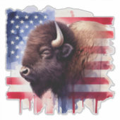 Sticker Œuvre d'art majestueuse représentant des bisons am (Devant)