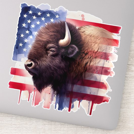 Sticker Œuvre d'art majestueuse représentant des bisons am