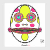 Sticker OEuvre psychédélique colorée v2 (Feuille)