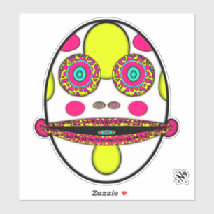 Sticker OEuvre psychédélique colorée v2