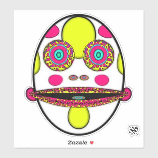 Sticker OEuvre psychédélique colorée v2 (Feuille)