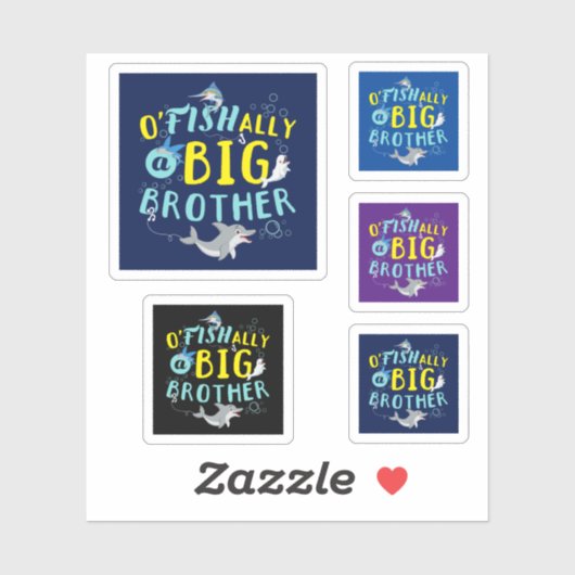 Sticker Officiellement - O'Fishally un jeu de mots Big Bro (Feuille)