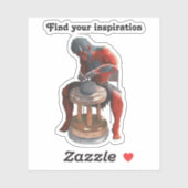 Sticker Ogre Potter Artisanat Poterie Imaginaire Art Stick (Feuille)