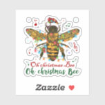 Sticker Oh Christmas Bee Oh Christmas Bee Light<br><div class="desc">Oh Christmas Bee Oh Christmas Bee Light. Belle,  Belle pour Abeille à Noël! ! Cadeau pour l'idée en Noël pour les amoureux des abeilles !</div>