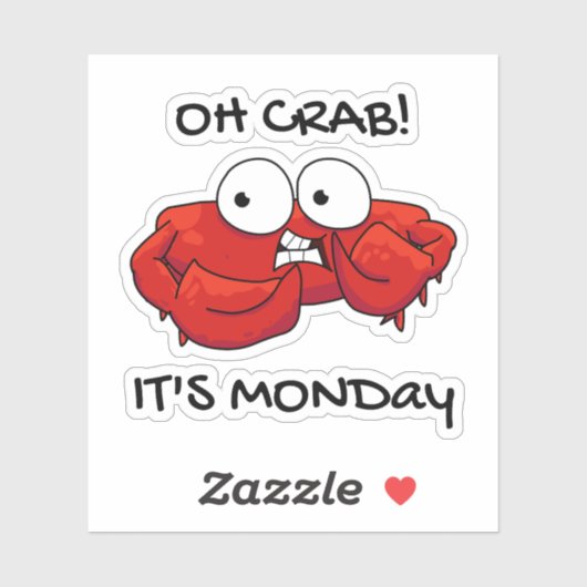 Sticker Oh Crabe C'est lundi (Feuille)