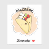 Sticker Oh Crepe amusant jeu de nourriture (Feuille)