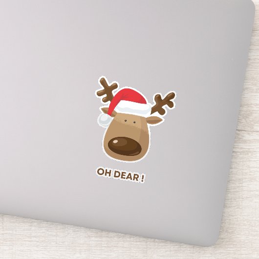 Sticker Oh Dear Funny Reindeer Christmas for Nature Lovers (Détail)