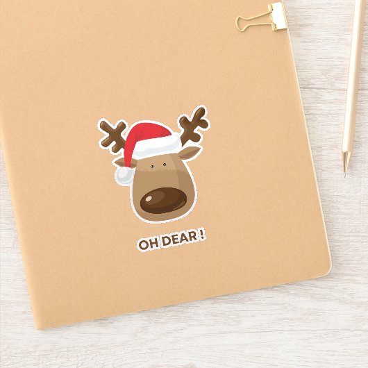 Sticker Oh Dear Funny Reindeer Christmas for Nature Lovers (Carnet)