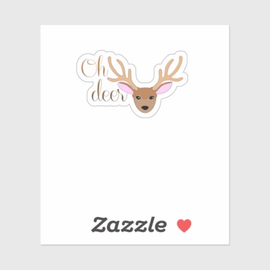 Sticker Oh Deer Artistic Style  (Feuille)