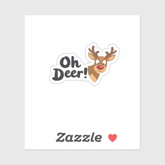 Sticker Oh Deer Clean Minimal Seeing  (Feuille)