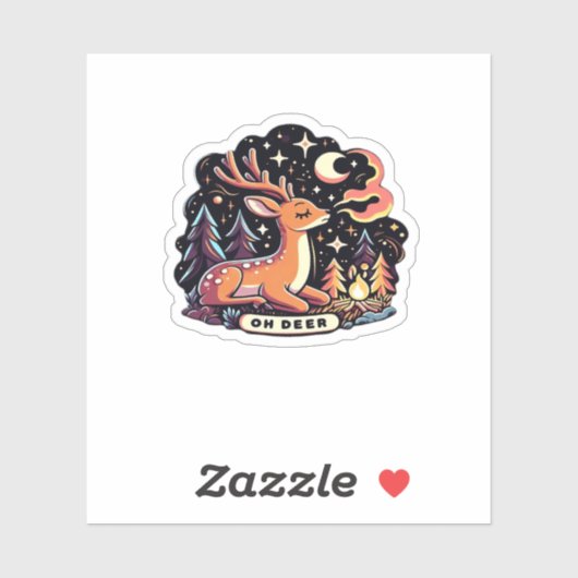 Sticker Oh Deer Contemporary Graphic Vibe (Feuille)