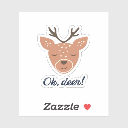 Sticker Oh Deer Deer Love Save The Deer Creative Design  (Feuille)