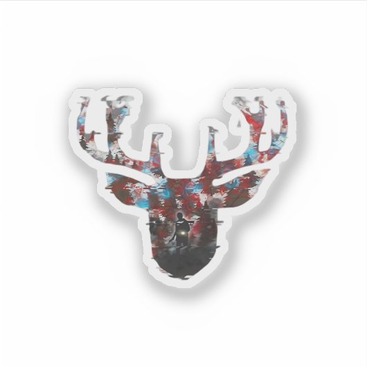 Sticker Oh Deer Minimal Style  (Devant)