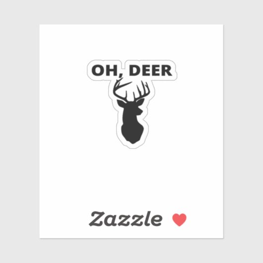Sticker Oh Deer Oh Dear Whimsical Art Style  (Feuille)