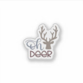 Sticker Oh Deer Retro Classic Design (Devant)