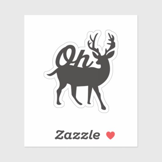 Sticker Oh Deer Retro Classic Vibe  (Feuille)